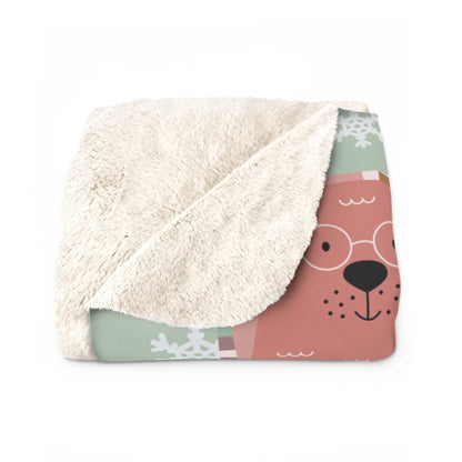 Cozy Dog Pattern Sherpa Fleece Blanket