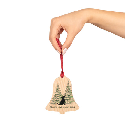 Wooden Ornament - Dog & Evergreen Trees