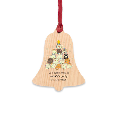 Wooden Christmas Ornament; Cat Tree Ornament